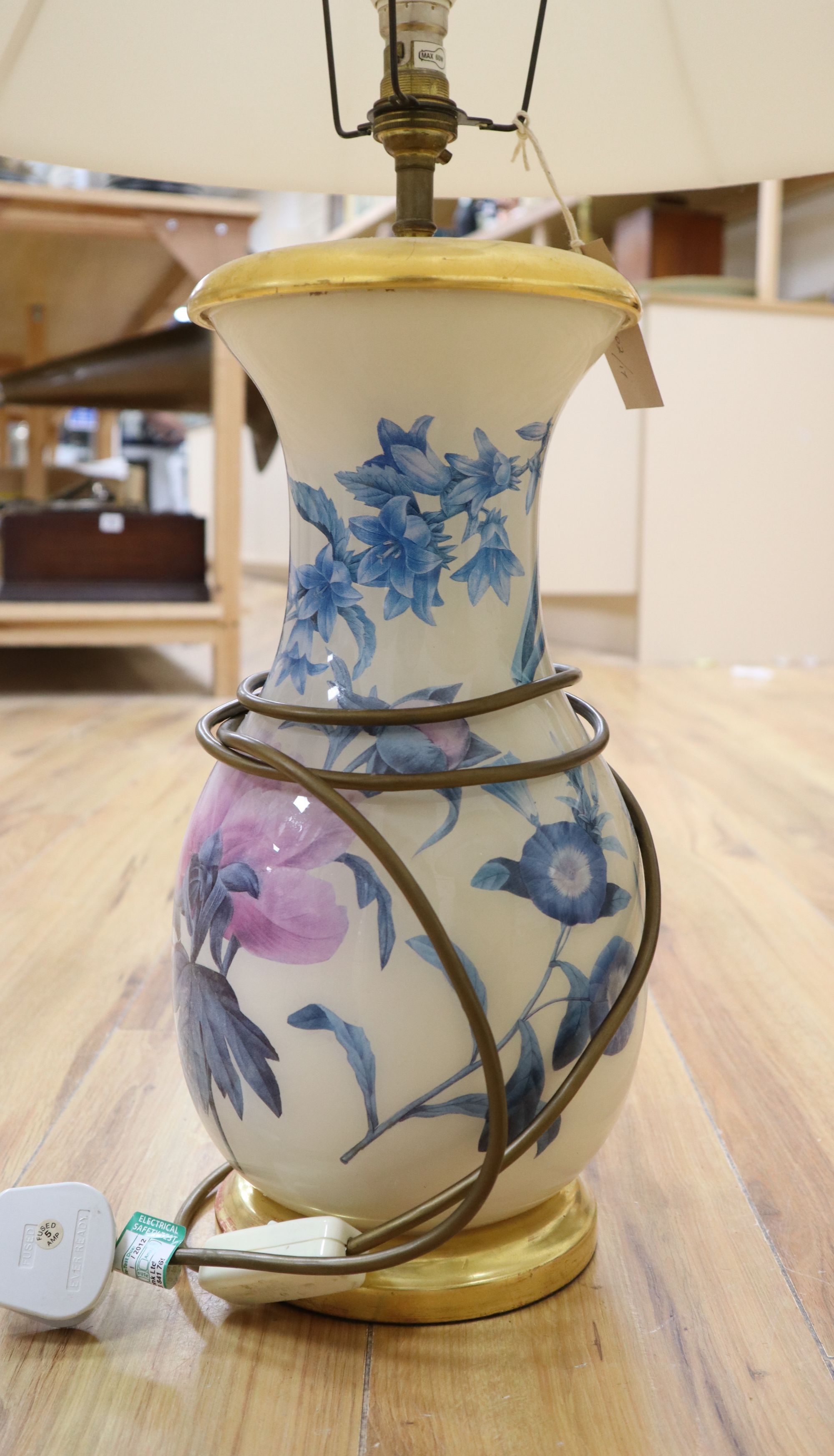Three ceramic table lamps